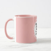 Ronde lijst foto + tekst roze blauw aangepaste com mok (Links)