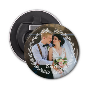 Ronde  Lijst monogram Button Flesopener