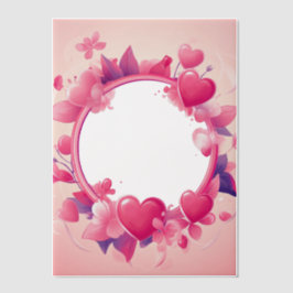 Ronde Lijst van Pink Hearts Vellum Uitnodigingen