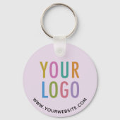 Ronde Lila Paarse Metalen Sleutelhanger Custom Log (Achterkant)