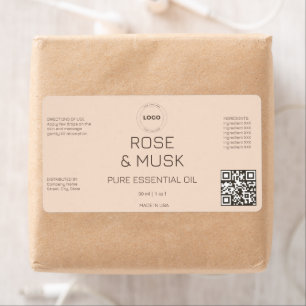 RONDE LOGO Cosmetische Olie Druppelfles met Qrcode Etiket