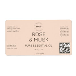 RONDE LOGO Cosmetische Olie Druppelfles met Qrcode Etiket