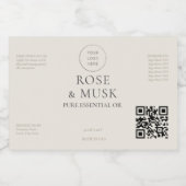 RONDE LOGO Cosmetische Olie Druppelfles met Qrcode Likeurfles Etiket (Enkel label)