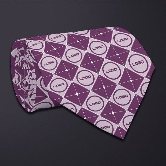 Ronde Logo Diamond Pattern Necktie Stropdas