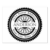 Ronde Logo, familienaam Retouradres Groot Rubberstempel (Afrduk)