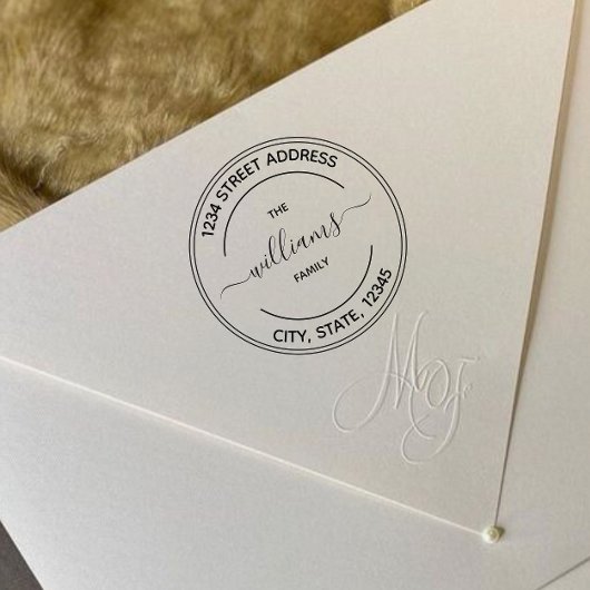 Ronde Logo | Familienaam Retouradres Rubberstempel