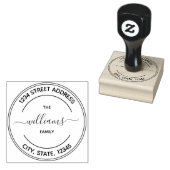 Ronde Logo | Familienaam Retouradres Rubberstempel (Gestempeld)