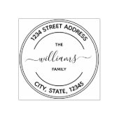Ronde Logo | Familienaam Retouradres Rubberstempel (Afrduk)