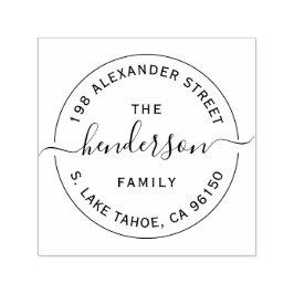 Ronde logo-gezinshereniging: zelfinkend stempel