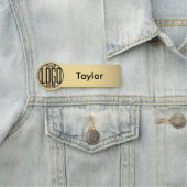 Ronde Logo Gouden Kleur Gedrukte Plastic Medewerke Naamplaatje (In situ)