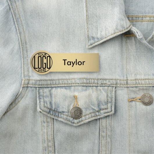 Ronde Logo Gouden Kleur Gedrukte Plastic Medewerke Naamplaatje (In situ)