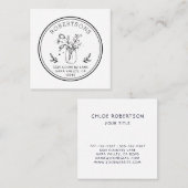 Ronde Logo Mason Jar Flowers Vierkante Visitekaartje (Voorkant / Achterkant)