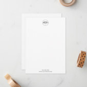 Ronde Logo minimalistische Simple Note Card-kaart Notitiekaartje (Voorkant / Achterkant in situ)