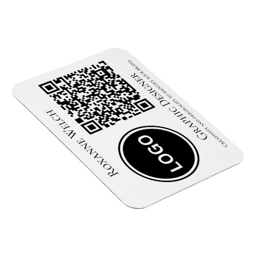 Ronde Logo QR code Bedrijf Flexibel Magneet (Rechterzijde)