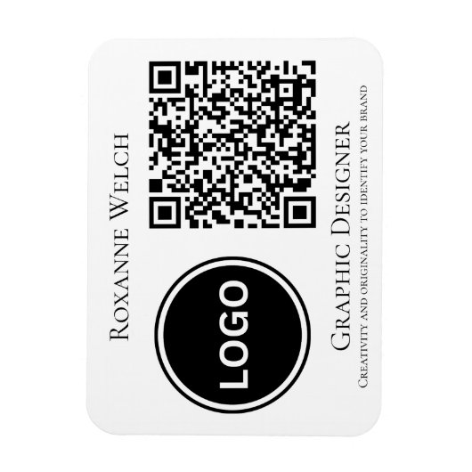 Ronde Logo QR code Bedrijf Flexibel Magneet (Verticaal)
