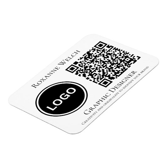 Ronde Logo QR code Bedrijf Flexibel Magneet (Linkerzijde)