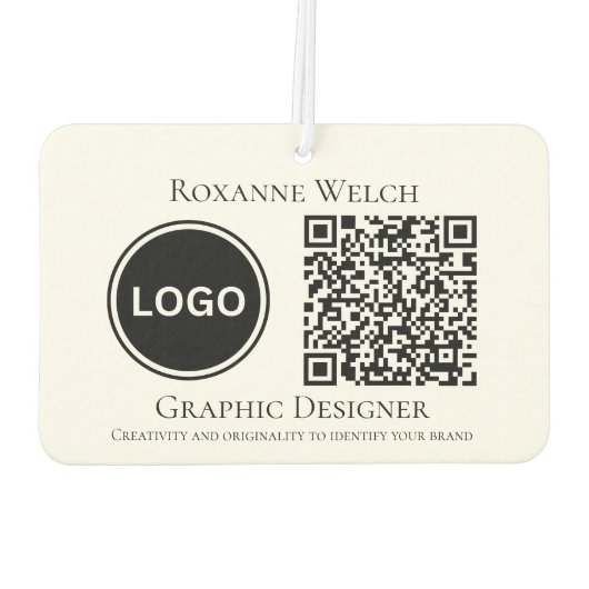 Ronde Logo QR code Bedrijf Groot Luchtverfrisser (Achterkant)