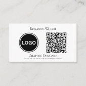 Ronde Logo QR code Bedrijf Minimal Visitekaartje (Voorkant)