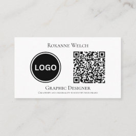 Ronde Logo QR code Bedrijf Minimal Visitekaartje