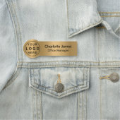 Ronde Logo Radiale metalen tag met goudnaam (In situ)