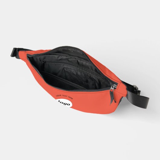 Ronde Logo Tekst Promotionele Zakelijk Sinaasappel Heuptasje (Open)