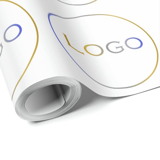 Ronde Logo Zakelijk Eenvoudig Groot Wit Cadeaupapier (Rol Hoek)