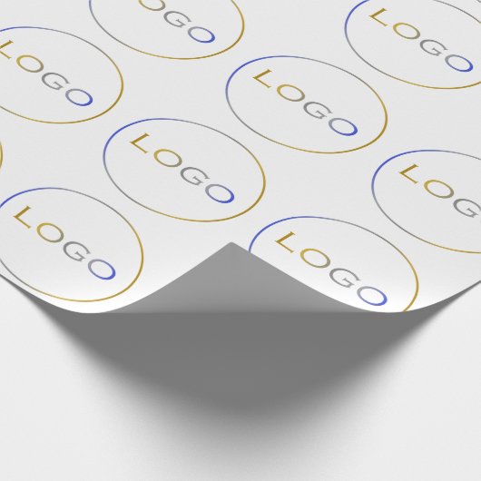 Ronde Logo Zakelijk Eenvoudig Groot Wit Cadeaupapier (Hoek)