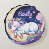 Ronde Maan Eenhoorn Kussen – Bewerkbare naam (Achterkant)