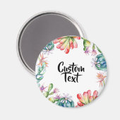 Ronde magneet - Cacti & Succes met de Tekst van de (Voorkant / Achterkant)