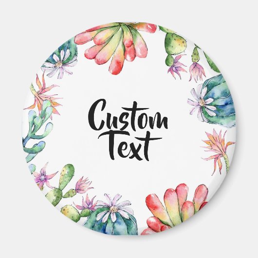 Ronde magneet - Cacti & Succes met de Tekst van de (Voorkant)