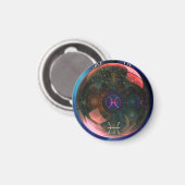 Ronde magneet- Dierenriem- Vissen Magneet (Voorkant / Achterkant)