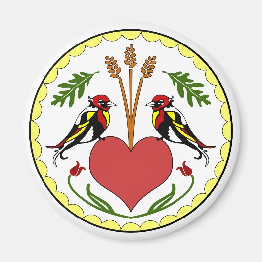 Ronde Magneet - Lange, Happy Relatie Hex (Voorkant)