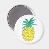 Ronde Magneet met Waterverf Schilderij Ananas. (Voorkant / Achterkant)