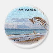 Ronde magneet "TOPSAIL ISLAND" (Voorkant)