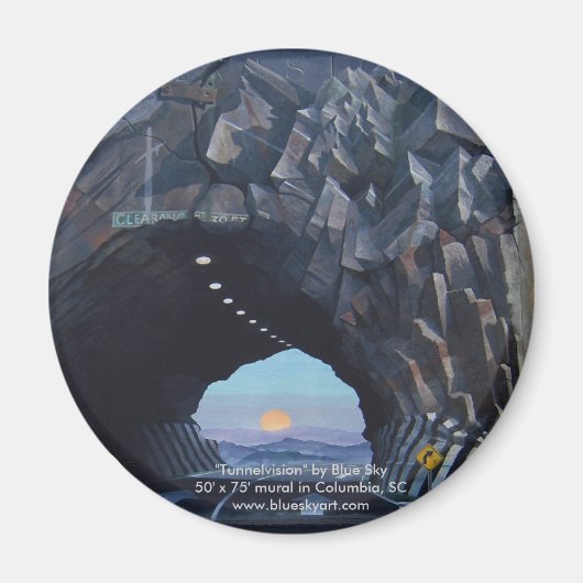 Ronde magneet "Tunnelvision" (Voorkant)