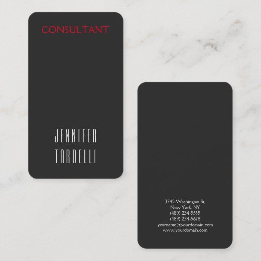 Ronde manager grijze consultant visitekaartje (Voorkant / Achterkant)