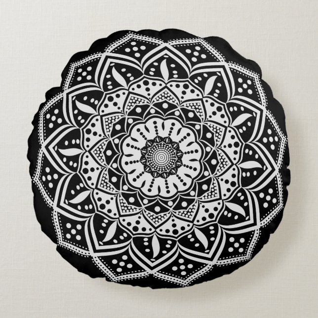Ronde mandala kussen (Voorkant)
