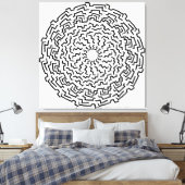 Ronde Mandella als doolhof Canvas Afdruk (Insitu (Slaapkamer))