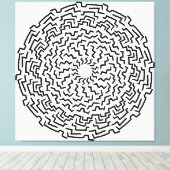 Ronde Mandella als doolhof Canvas Afdruk (Insitu (Houten vloer))
