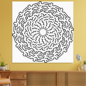 Ronde Mandella als doolhof Canvas Afdruk (Insitu (Woonkamer))