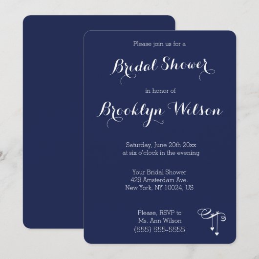 Ronde marineblauw Vrijgezellenfeest nodigt u uit m Kaart (Voorkant / Achterkant)