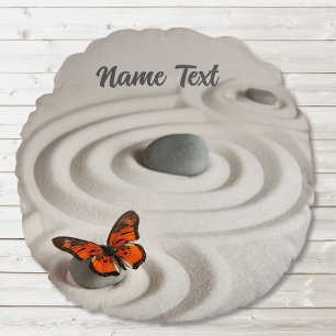 Ronde meditatiekussen met Zen tuinprint Rond Kussen