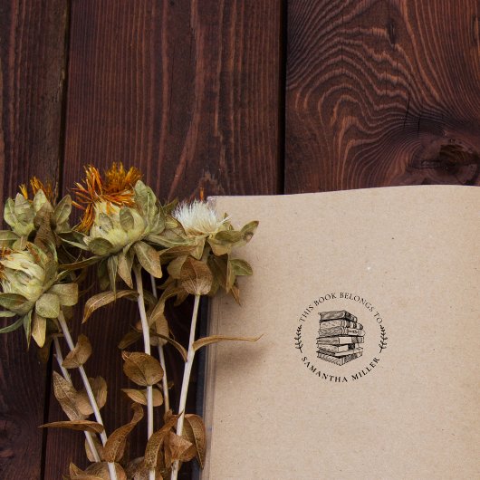  ronde met de hand getekende bibliotheken met aang rubberstempel