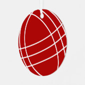 Ronde metalen bocce bal kerstboom ornament (Voorkant links)