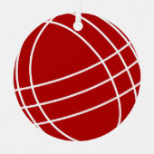 Ronde metalen bocce bal kerstboom ornament (Voorkant)