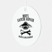 ronde metalen versiering met zwarte BSR-logo Ornament (Voorkant links)