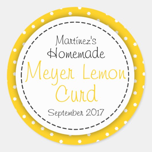 Ronde Meyer Lemon Curd jam potje voedsellabel Sticker (Voorkant)