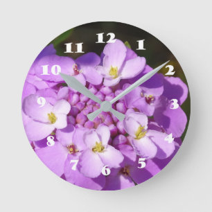 Ronde (middelgrote) wandklokPaarse bloesems Klok