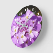 Ronde (middelgrote) wandklokPaarse bloesems Ronde Klok (Hoek)