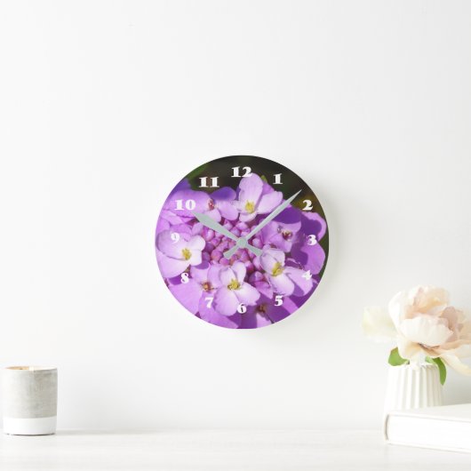 Ronde (middelgrote) wandklokPaarse bloesems Ronde Klok (Huis)